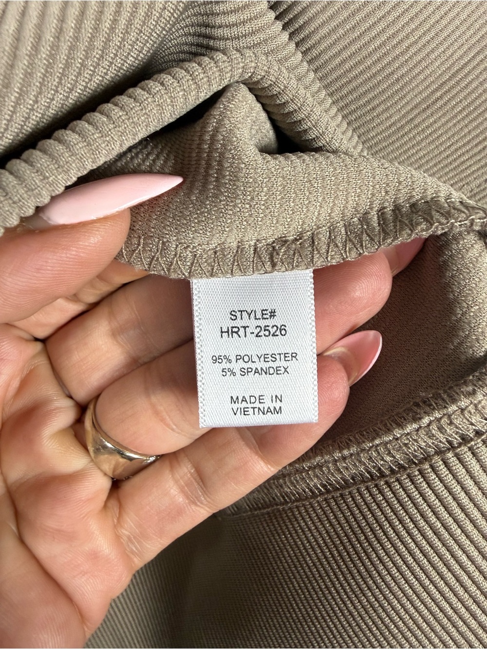 Zenana Outfitters Taupe Ribbed Neck Lounge Top & Bottom. Size Large 🧡 - Picture 6 of 17